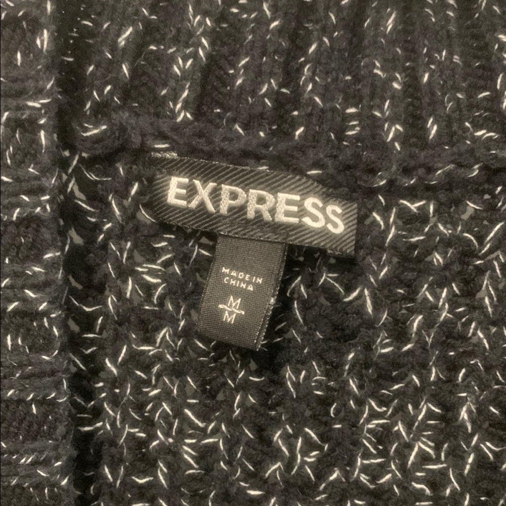 Express Black Knit Cardigan with Pockets - Picture 2 of 4